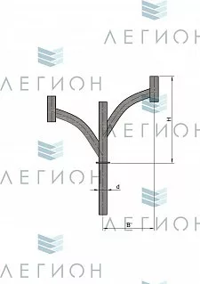 К91-0,5-0,3-0-5 кронштейн двухрожковый